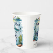 Gobelets En Papier Requin sous la mer Garçon Anniversaire (Droite)