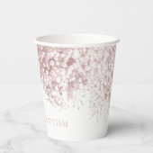 Gobelets En Papier respiration du bébé rose Baptême (Verso)