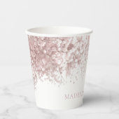 Gobelets En Papier respiration du bébé rose Baptême (Recto)