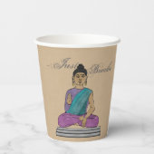 Gobelets En Papier Respirez Le Bouddha Assis Calmant (Verso)