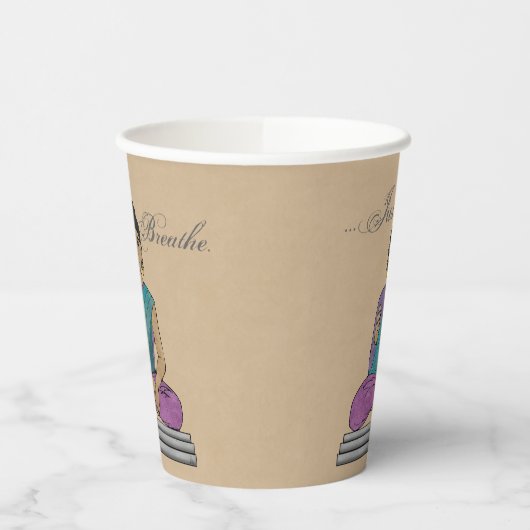 Gobelets En Papier Respirez Le Bouddha Assis Calmant (Gauche)