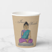 Gobelets En Papier Respirez Le Bouddha Assis Calmant (Recto)