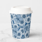 Gobelets En Papier Ressort bleu, fleurs sauvages, marguerites (Gauche)