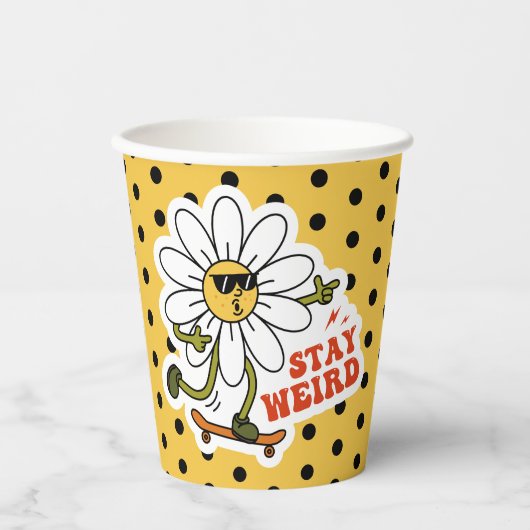 Gobelets En Papier Restez bizarre Skateboard Daisy (Recto)