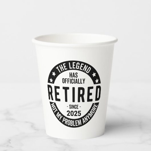 Gobelets En Papier Retraité 2025 Plus mon problème - Retraite (Recto)