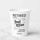 Gobelets En Papier Retraite des travailleurs de la poste Mailman Funn (Recto)