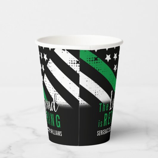 Gobelets En Papier Retraite militaire Mince Ligne verte (Droite)