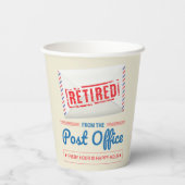 Gobelets En Papier Retraité Poste Travailleur Mailman Parti de retrai (Verso)