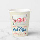Gobelets En Papier Retraité Poste Travailleur Mailman Parti de retrai (Recto)