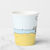 Gobelets En Papier Retraite | Snoopy & Woodstock sur la plage (Verso)