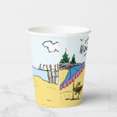 Gobelets En Papier Retraite | Snoopy & Woodstock sur la plage (Droite)