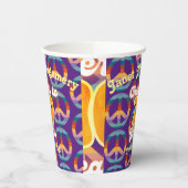 Gobelets En Papier Retro 60's Cheers to 70 ans Personnalisé (Gauche)