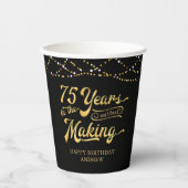 Gobelets En Papier Rétro 75e anniversaire 75 ans dans les lumières (Recto)