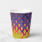 Gobelets En Papier Retro 90s Vibrant Neon couleur Motif Abstrait (Droite)