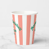 Gobelets En Papier Retro Après Pickle Ball Social Club Pink Stripe (Gauche)