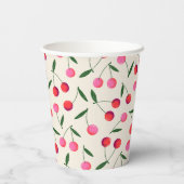 Gobelets En Papier Retro Berry Cherry fête d'anniversaire (Verso)