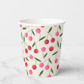 Gobelets En Papier Retro Berry Cherry fête d'anniversaire (Recto)