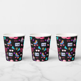 Gobelets En Papier Retro black 80s Costume Vibrant culture pop