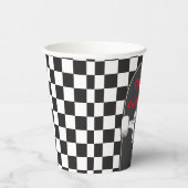 Gobelets En Papier Retro Black Check Skateboard Anniversaire (Droite)