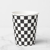 Gobelets En Papier Retro Black Check Skateboard Anniversaire (Verso)
