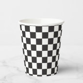 Gobelets En Papier Retro Black Check Skateboard Anniversaire (Gauche)