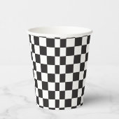 Gobelets En Papier Retro Black Check Skateboard Anniversaire (Droite)