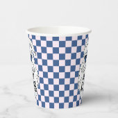 Gobelets En Papier Retro Blue Pink Checkered Santa Claus Christmas (Gauche)