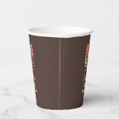 Gobelets En Papier Retro Boho Brown Fleur Baby shower Super Personnal (Droite)