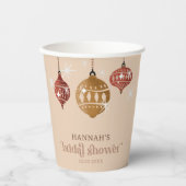 Gobelets En Papier Retro Boho Noël Bauble Ornement Fête des mariées (Recto)