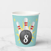 Gobelets En Papier Retro Bowling Anniversaire 50's Tenpin (Verso)