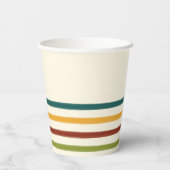Gobelets En Papier Retro Camp Striped Paper Cups Summer Party (Verso)