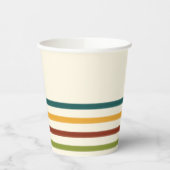 Gobelets En Papier Retro Camp Striped Paper Cups Summer Party (Gauche)