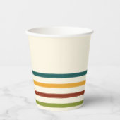 Gobelets En Papier Retro Camp Striped Paper Cups Summer Party (Recto)