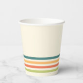 Gobelets En Papier Retro Camp Striped Paper Cups Summer Party (Verso)