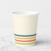 Gobelets En Papier Retro Camp Striped Paper Cups Summer Party (Gauche)