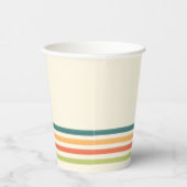 Gobelets En Papier Retro Camp Striped Paper Cups Summer Party (Droite)