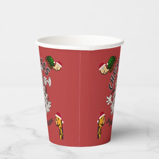 Gobelets En Papier Retro Cartoon Noël Joyeuse saison (Droite)