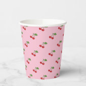 Gobelets En Papier Retro Cherries Motif Rose Paper Cup (Gauche)