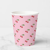 Gobelets En Papier Retro Cherries Motif Rose Paper Cup (Recto)