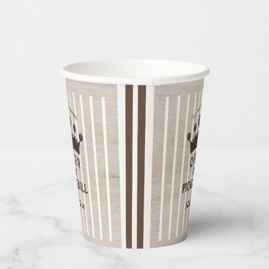 Gobelets En Papier Retro County Club Wood Grain Stripe Queen of (Droite)