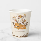 Gobelets En Papier Retro Cowboy Halloween Premier Rodéo Anniversaire (Recto)