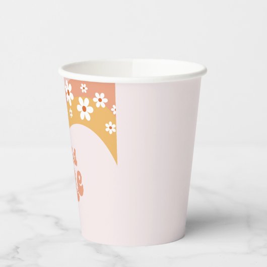 Gobelets En Papier Retro Daisy Boho Wild One Rainbow (Gauche)