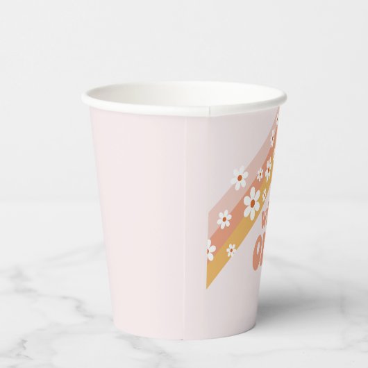 Gobelets En Papier Retro Daisy Boho Wild One Rainbow (Droite)