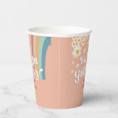 Gobelets En Papier Retro Daisy Obtenons Super Anniversaire (Droite)