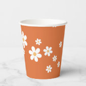 Gobelets En Papier Retro Daisy Super brûlé tasses de papier orange (Verso)