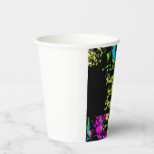 Gobelets En Papier Retro de la fête des années 80 Neon Paint Splatter (Droite)