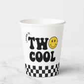 Gobelets En Papier Retro Deux Cool Boy 2e fête d'anniversaire (Verso)
