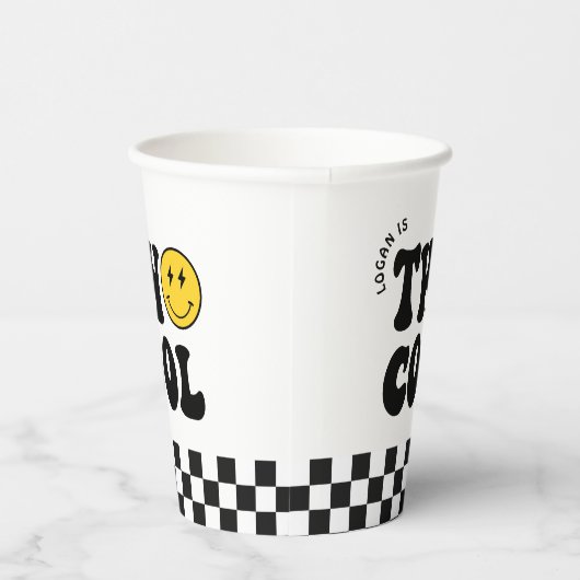 Gobelets En Papier Retro Deux Cool Boy 2e fête d'anniversaire (Droite)