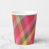 Gobelets En Papier Retro Diagonal Noël Plaid mignonne Preppy Holiday (Gauche)