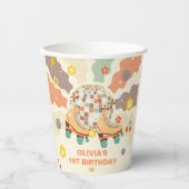 Gobelets En Papier Retro Disco Roller Skate 1er anniversaire (Recto)